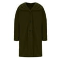 thumbnail image 6 of CUZIBR Womens Winter Trench Coat Long Sleeve Double Plus Size Wool Coat For Autumn Winter Warm Windbreaker Full Length Comfortable Jacket With Pocket,Army Green,L, 6 of 6