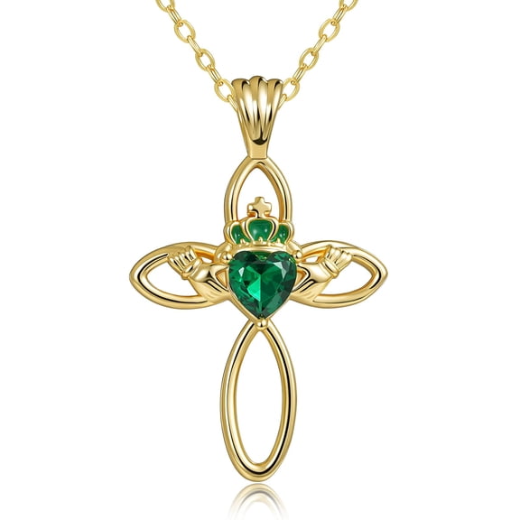 HXWZB Heart Cross Pendant Necklace for Women, Religious Cross Jewelry
