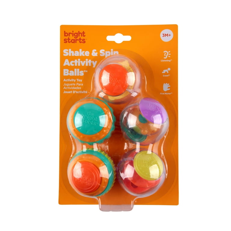 Bright Starts Shake & Spin Activity Balls Toy and Baby Rattle, Age