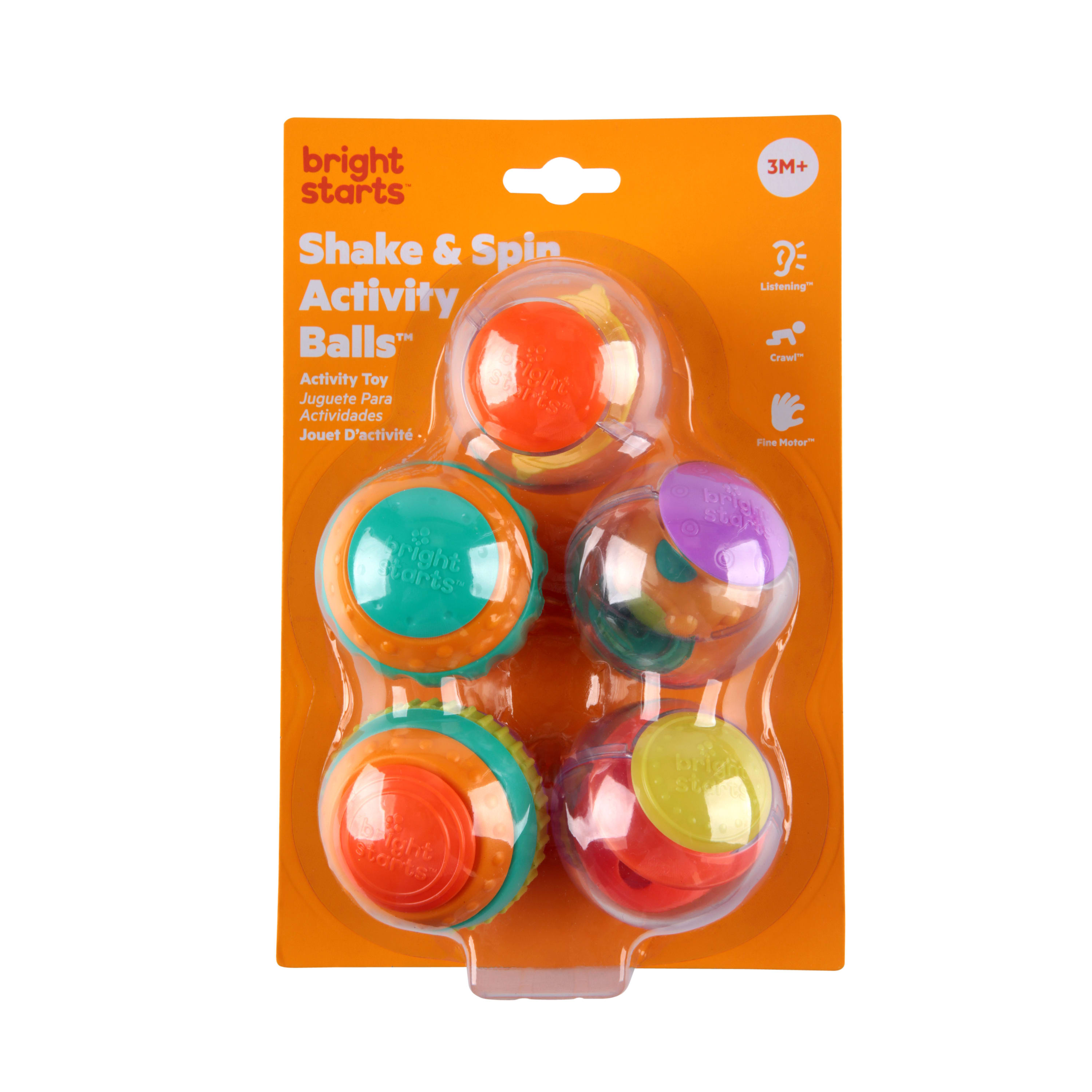 Bright Starts Shake & Spin Activity Balls Toy and Baby Rattle, Age 6 months + - image 3 of 7