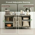 thumbnail image 6 of Spaco 59" Buffet Cabinet with 4 Drawers and 2 Adjustable Shelves, Farmhouse Sideboard with Thick Top and 2 Barn Doors, Storage Cabinet for Indoor as Kitchen, Bar, Dining Room, Gray, 6 of 7