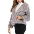 thumbnail image 4 of SAYFUT Women's Winter Fluffy Fuzzy Open Front Cardigan Jacket Coat Outwear with Pockets, 4 of 5
