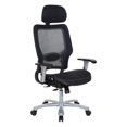 thumbnail image 1 of Chaise Ergonomique Air Grid Grande Taille avec Appuie-Tête Réglable en Tissu Noir, 1 of 12