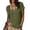 *Army Green, variant on ClodeEU Women's Square Neck Short Sleeve Henley T-Shirt,Casual Solid Color Button Front Top Army Green,Women's Plus L