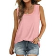 thumbnail image 3 of MOSHU Ribbed Trim Tank Tops for Women Flowy Round Neck Women Shirts Loose Fit Sleeveless Summer Tops, 3 of 11