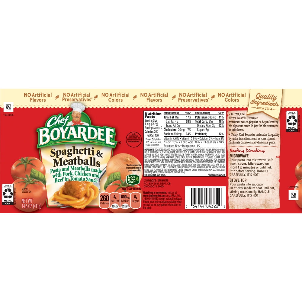 Chef Boyardee Spaghetti And Meat 14 5 Oz