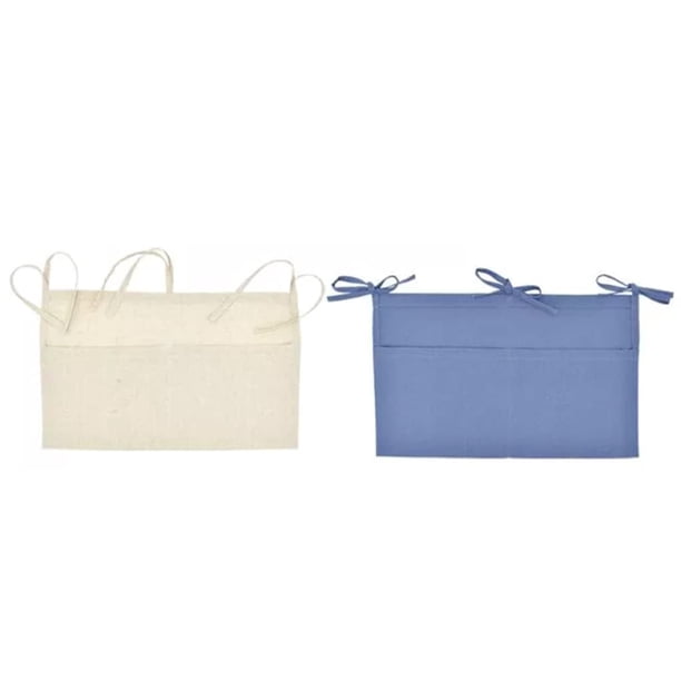 Bolsa de almacenamiento para colgar junto a la cama, organizador para guardería, cama, 2 bolsillos, organizador para almacenamiento junto a la cama