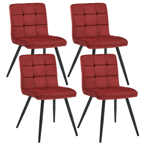 Duhome Velvet Upholstered Dining Chairs, Red Upholstered Dining Room Chairs With Arms
