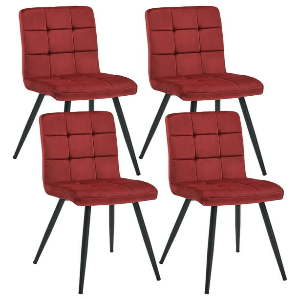 Duhome Velvet Upholstered Dining Chairs For Kitchen Set Of 4 Mid Century Modern Rust Red Com Duhome Velvet Upholstered Dining Chairs, Modern Rust Furniture