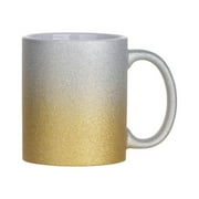 Craft Express Sublimation Printing Ceramic Mug - 11 oz, Gold Ombre Glitter, Pkg of 6
