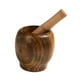 thumbnail image 1 of Mortero de madera con maja, tazón triturador, utensilio de cocina, trituradora manual reutilizable L, 1 of 9