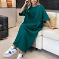 thumbnail image 4 of Kcodviy Robes Amples Décontractées Unies pour Femmes T-Shirt à Manches Courtes Décontracté Robes pour Femmes avec Poches Robe, 4 of 4