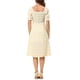 thumbnail image 3 of VESTIDO DE MUJER INSPIRE CHIC Con Escote Cuadrado Floral y Mangas Cortas Abullonadas Vestidos Midi de Primavera Verano Naranja XL, 3 of 6