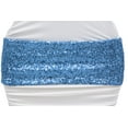 thumbnail image 1 of Glitz Sequin Spandex Chair Band Approx. 5 inch wide x 12 inch length (unstretched) - Aqua Blue, 1 Piece, 1 of 1