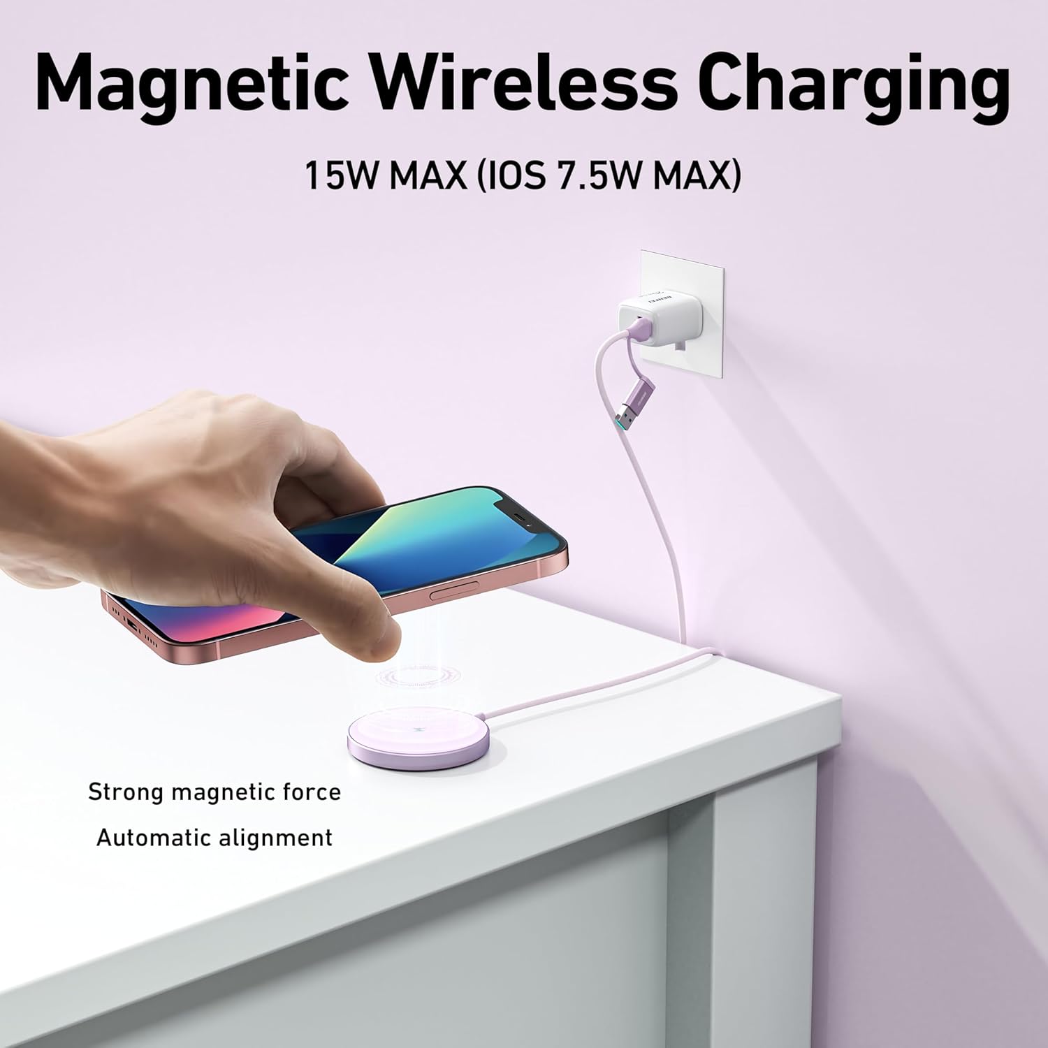 Benfei 15W Magnetic Wireless Charger for iPhone 12-16 photo 2
