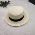 thumbnail image 5 of sususu Straw Sun Hat for Men Women Summer Western Cowgirl Hat Woven Hollow Out Wide Brim Hat Khaki White, 5 of 7