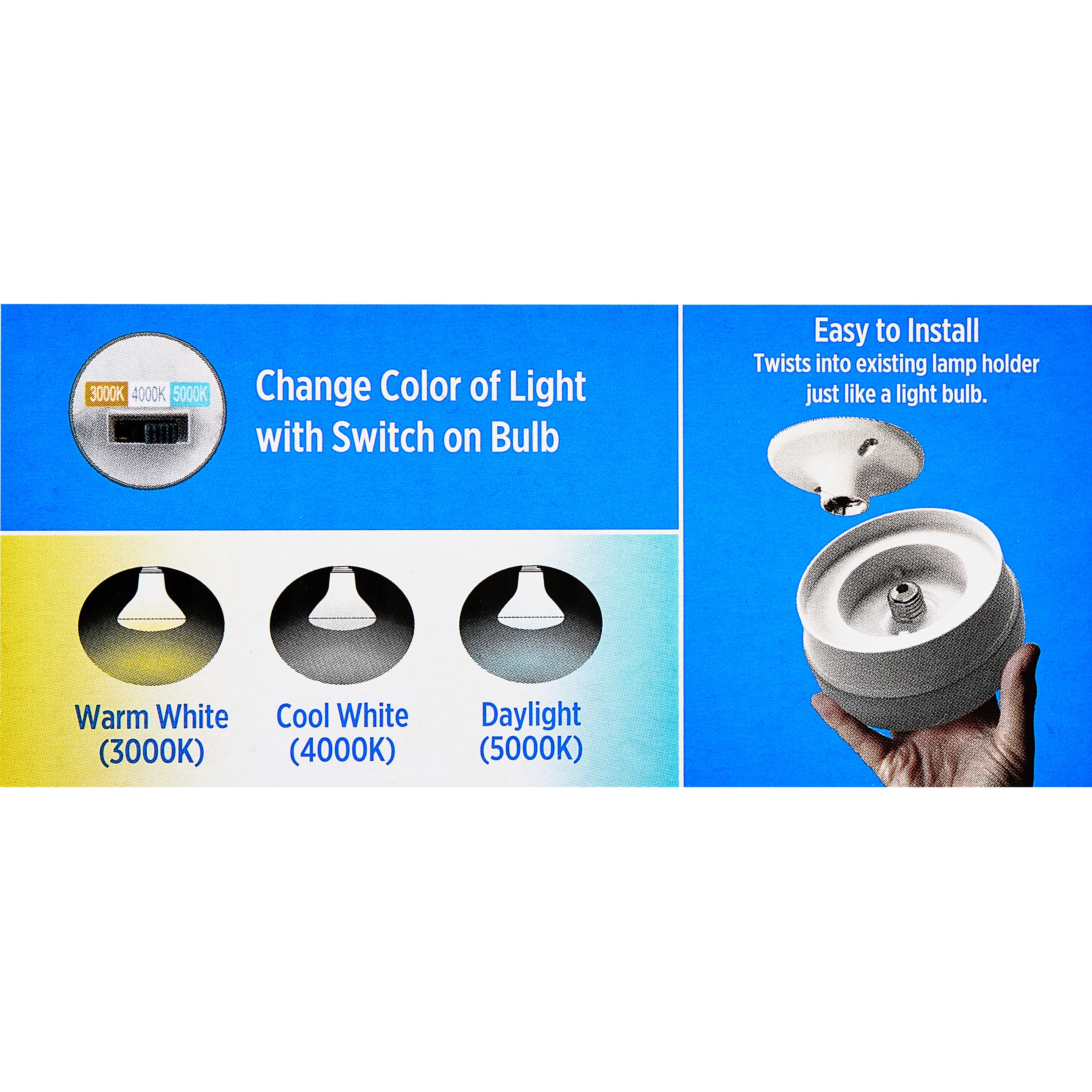 Great Value 7-Inch White LED Spin Light with 3 Color Temperatures