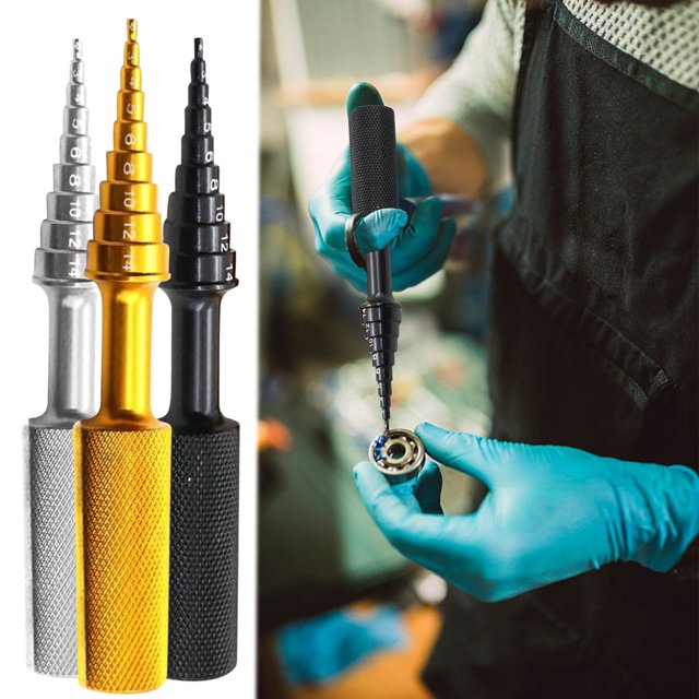 Herramienta de extracción de cojinetes de aluminio | Eje escalonado de varios tamaños para un desmontaje preciso de los rodamientos universales | Aleación de aluminio ligera y duradera de 22 g