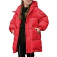 thumbnail image 3 of EnJoCho Girls Hooded Puffer Long Coat Zipper Lightweight Winter Warm Quilted Jacket Outerwear Kids 3-12 Years Parka Anorak Snow Coat Down Jacket Winter Wear Clothing Apparel, 3 of 5