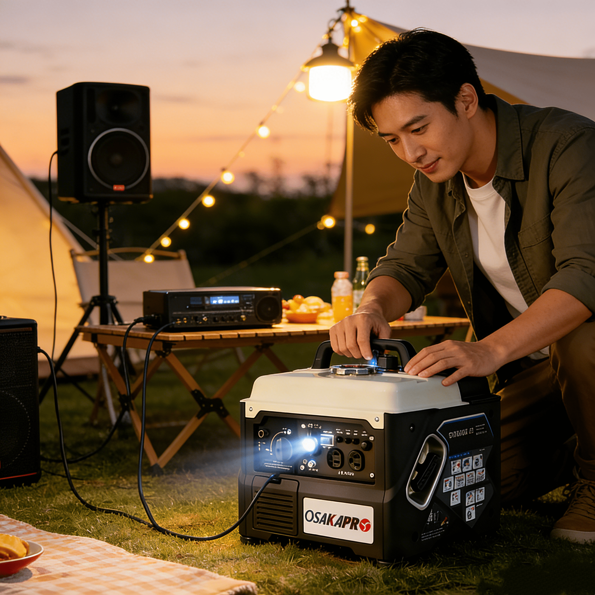 1200W Portable Gas Inverter Generator – Ultra-Quiet, Lightweight 27lb, Reliable Power for Sensitive Electronics, Camping, Outdoor & Home Backup, Black