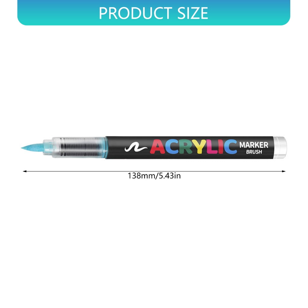 Zeiwohndc Brush Tip Liquid Acrylic Marker Multifunction Acrylic Paint Pen for Painting