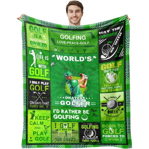LHSHID Golf Themed Gifts Blanket Plush Fuzzy Fleece Throw Blanket for Bed Sofa Office Couch Travel 50x60in