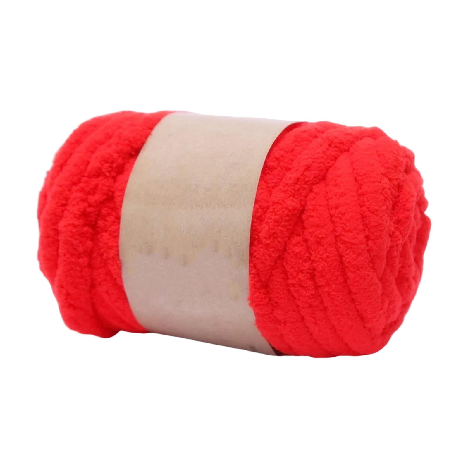 Thick Chunky Yarn Hand Knitting DIY Weight Yarn for Throw Rug Making Weaving red