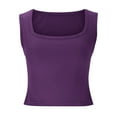 thumbnail image 7 of ylioge Womens Tank Tops Sleeveless Square-Neck Camisoles Ladies Trendy Solid Color Stretchy Slim Pullover Basic Going-Out Streetwear Vests Top, 7 of 7