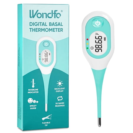 Wondfo Digital Basal Body Thermometer for Ovulation Tracking, High Precision 1/100th Degree with 30 Memory Recall
