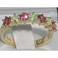 thumbnail image 2 of LBG 14k Yellow Gold Real Genuine Opal & Tanzanite Womans Eternity Ring - Size 11, 2 of 5