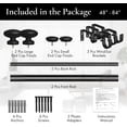 thumbnail image 7 of Meriville 1-Inch Diameter Prima Telescoping Double Window Treatment Curtain Rod, 48-Inch to 84-Inch, Black, 7 of 7
