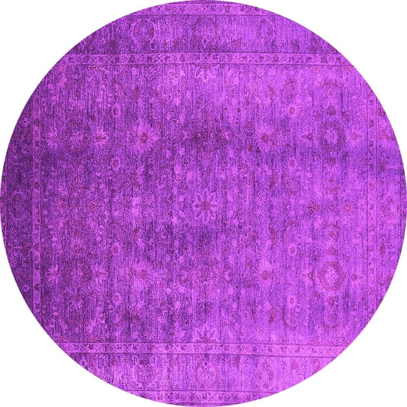 Ahgly Company Indoor Round Oriental Pink Industrial Area Rugs, 7' Round