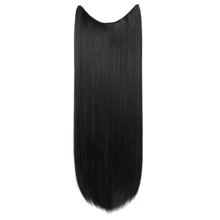 Onedor 24 Straight Transparent Wire Hair Extensions 1b Off Black - 