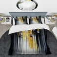 thumbnail image 2 of Designart "Black and Yellow Geometric Abstraction III" Animals Bedding Covert Set - Abstract Geometric Black Abstract Bed Set With 2 Shams, 2 of 6