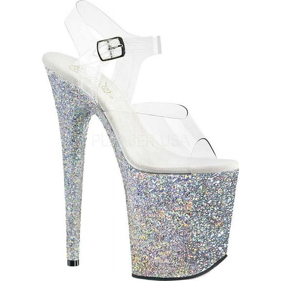 Women's Pleaser Flamingo-808LG Glitter Ankle Strap Sandal