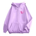 thumbnail image 6 of Yuannlog Mens Zip Up Hoodies With Pocket And Drawstring For Daily Wear And Breast Cancer Awareness Print Basic Pullover Oversized Sweatshirts Tops, 6 of 6