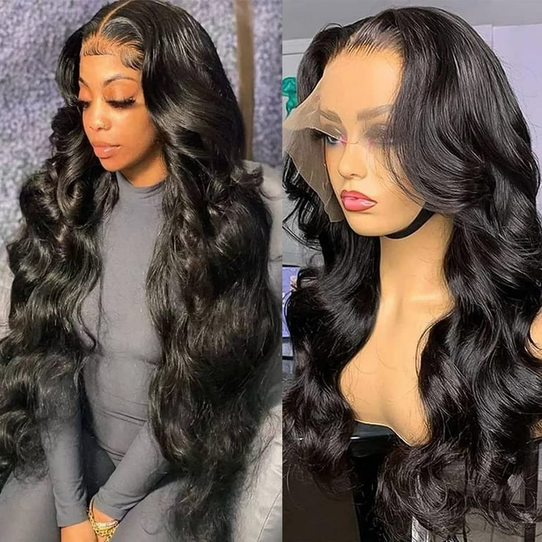 Lace Front Wigs Human Hair Brazilian Virgin Human Hair Wigs For Black Woman 180 Density 13x4 Lace Front Wig Pre Plucked With Baby Hair Body Wave Wigs 26inch Walmart