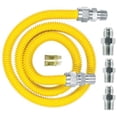 thumbnail image 1 of Dormont Safety-Shield 30C-3131KIT-48B Conector de aparato de gas estándar de acero inoxidable recubierto de 5/8 pulgadas de diámetro exterior 1/2 pulgadas de diámetro interior 2 x 1/2 pulgadas MIP y 1, 1 of 1