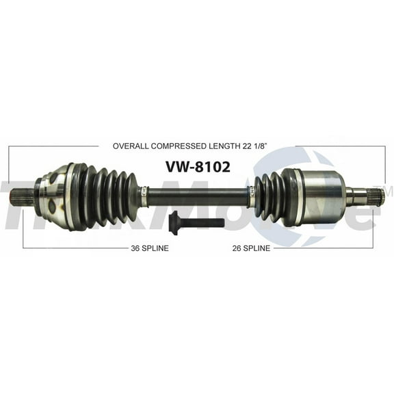 CV Axle Shaft Fits select: 2009-2015 VOLKSWAGEN TIGUAN, 2015-2016 AUDI Q3