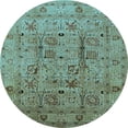 thumbnail image 1 of Ahgly Company Indoor Round Oriental Light Blue Industrial Area Rugs, 5' Round, 1 of 4