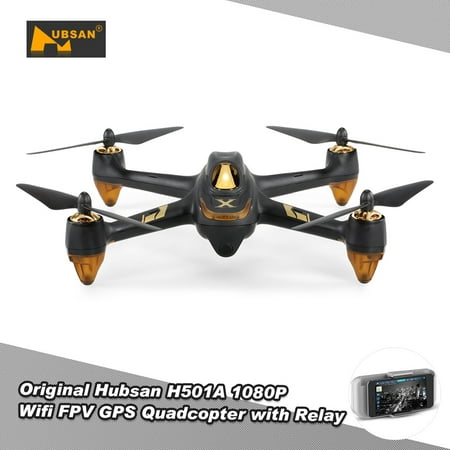 Original Hubsan H501A X4 Air Pro 1080P Wifi FPV RC Quadcopter Brushless GPS Drone with Camera 400m Range Wifi Relay Signal Booster Altitude Hold One Key Take (Best Gps Quadcopter For The Money)