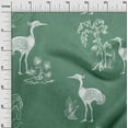 thumbnail image 3 of oneOone Cotton Silk Green Fabric Asian Japanese Floral Birds With Plants Quilting Supplies Print Sewing Fabric By The Yard 42 Inch Wide, 3 of 4