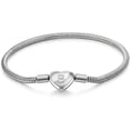 thumbnail image 2 of murtoo initial heart bracelet stainless steel snake chain letter charm jewelry 7.5 inch for women, 2 of 10