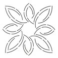 thumbnail image 1 of Quilting Creations Pear Leaf Medallion Stencil, 7", 1 of 3