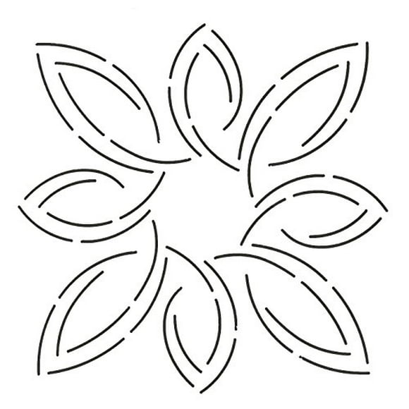 Quilting Creations Pochoir Médaillon Feuille de Poire, 7 Pouces