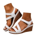 thumbnail image 3 of Aihuaihua Womens Sandals Dressy Wedge Sandals Comfortable 2026 Summer Heels Open Toe Casual Shoes Spring Elegant Ladies Sandal, 3 of 8