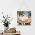 thumbnail image 6 of Beach Palm Tree Decor Tropical Wall Decor Beach House Wall Decor Hammock Time To Beach Wooden Sign MDF Hanging Wood Plaques for Home Office Funny Bathroom Decor 12x12 Inch, 6 of 8