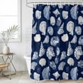 thumbnail image 4 of Navy Blue Coastal Bathroom Shower Curtains with 12 Hooks Polyester Waterproof Shower Curtain for Stalls and Bathtubs Shell Conch Summer Beach Nautical Decorative Bathroom Privacy Curtain 36x72 Inches, 4 of 8