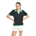 thumbnail image 1 of Blusa acanalada tipo polo Roman Fashion /Juvenil, 7280 (Negro) negro M, 1 of 5