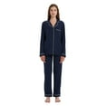thumbnail image 1 of Pijamas de Algodón 100% para Mujer, Conjunto de Pijama de Manga Larga con Botones, Ropa de Dormir Suave, Conjunto de Descanso de Punto con Bolsillos, Azul Marino, M, 1 of 7
